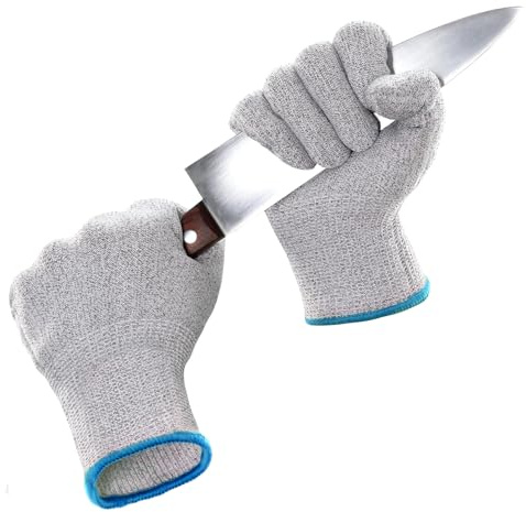 ARYIMYDP 1 Paio Guanti Antitaglio Cucina, con Protezione di Livello 5 ad Alte Prestazioni, Elastico Taglia, per Cucina, Affettatura Mandolino,Taglio cCarne e Intaglio del Legno