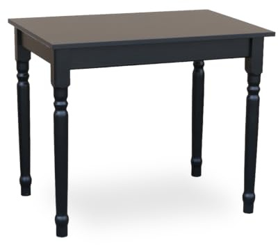 Metdrew Esstisch aus Holz | Tisch 100x60 | Kompakt & stabil | Mit dekorativen Beinen |für 4 Personen | Kleiner Küchentisch | Skandinavisches Design | Tischplatte: Schwarz