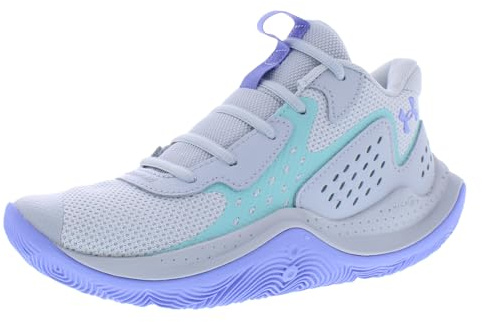 Under Armour Unisex Kids Grade School Jet '23 Basketball Shoes, Halo Grey Purple Ice, 36 EU