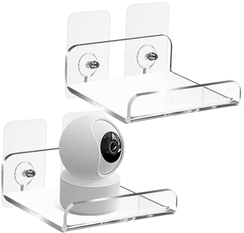 MUELODSIC 2 Stück Transparentes U Förmiges Klarsicht Wandregal Selbstklebendes Kleines Wandmontage Regal Ohne Bohren Stabiles Organizer Wandboard Für Küche Wohnzimmer Schlafzimmer
