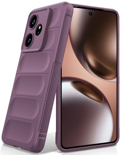 BonYonka Funda de Silicona para Realme GT 7, Violeta | Diseño Ondulado Antigolpes, Forro Interior de Microfibra Antirrayas, Tacto Suave y Sedoso, Protección Militar contra Caídas