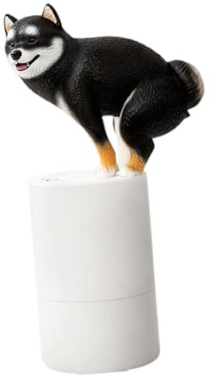 Colcolo Automatischer Seifenspender Shiba Inu Schaumseifenspender für Handwaschbecken mit intelligenter Induktion, 300 ml Flüssigseife, Pumpe, ideal für, Schwarz