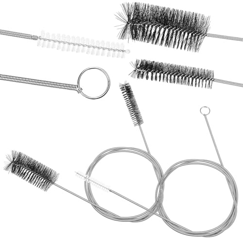 TEHAUX 2pcs Drain Unblocker Brushes Set with 155cm Flexible Black Double-Ended Nylon Brush and 155cm for Sink Shower and Pipe Cleaning