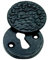 Traditional Round Keyhole Escutcheon with Cover - Black Antique