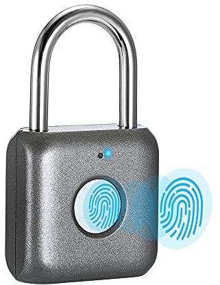 Candado con huella dactilar eLinkSmart Smart Locker Lock Cerradura sin llave con huella digital para armario de gimnasio, armario de escuela (gris)