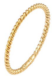 Elli Ring Damen Twisted Gedreht Basic Minimal Look in 375 Gelbgold