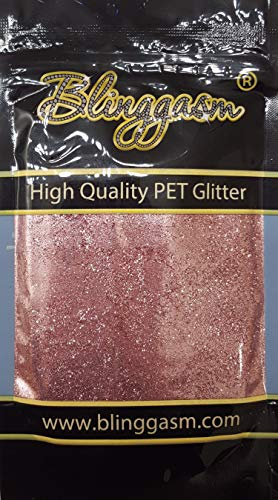 Blinggasm Premium Solvent Resistant Polyester Multi Purpose Glitter 3.5 oz for Crafts Tumblers Wine Glass Decoration Wedding Cards Nails Cosmetic Face Body Paint (Rose Gold)