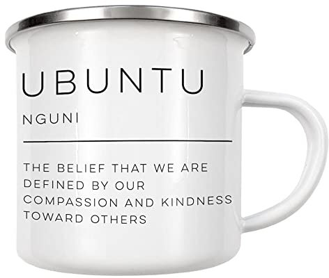 artboxONE Emaille Tasse Ubuntu Definition von Cristina Castro Moral - Emaille Becher Typografie