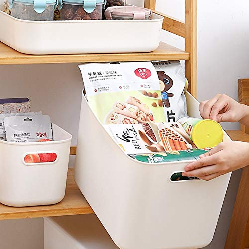 Scatole portaoggetti rettangolari, set di 3 cestini da studio in plastica per cucina, casa, ufficio, bagno, 30 x 20,5 x 12,5 cm