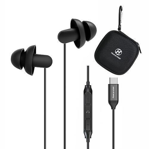 Hearprotek 2 Pairs Sleep Earbuds, USB c Earphones Headphones with Microphone-Silicone Noise Isolation Type c Earbuds Sleep Buds for Android Phone,Ideal for Sleeping, Snoring, Relaxation, Air Travel