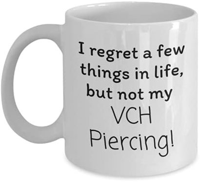 VCH Piercing/Vertikale Klitoriskapuze Piercing/Gepiercte Klitoris Cool No Regrets Tasse