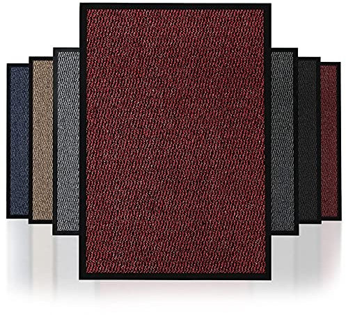 Barrier Door Mat Heavy Duty Rubber Non-Slip Floor & Kitchen Mat Easy Clean Absorbent Soft Feel Entrance Rug Floor Mat (Red, 40x60 cm)