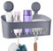 Uten Shower Caddy Drill-Free with Vacuum Suction Cup Removable Shower Shelf Storage Basket Powerful Suction Grey