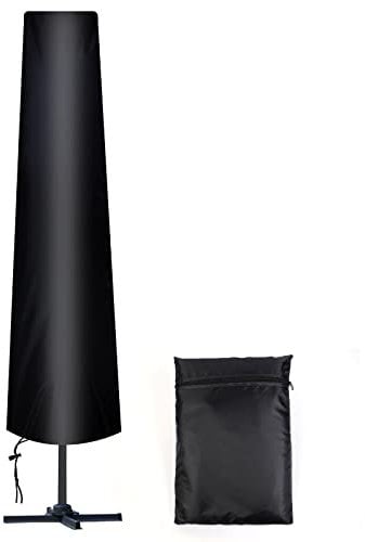 AiQInu Housse Parasol Droit Ø 300 cm, 210D Oxford Housse de Protection pour Parasol avec Sac de Rangement, Résistant aux Intempéries, aux UV, à la Neige
