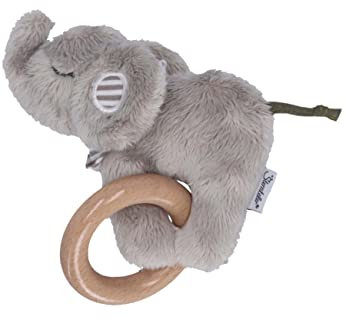 Sterntaler Baby Unisex Greifling Baby Spielfigur mit Greifring Elefant Eddy - Baby Greifling, Greiflinge für Babys - grau