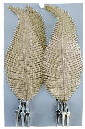6 Stück Christbaumschmuck Clip mit Feder Glitzernde Christbaumkugel Dekoration 22 cm Federschmuck Urlaub Dressing Tool-Golden