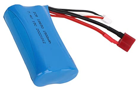 VBESTLIFE 7,4 V 1500 MAh 15 C Lithium-Batterie T-Stecker Wiederaufladbarer RC-Li-Ionen-Akku mit Hoher Entladung für 822 T39 T40 F39 F49, RC-Autozubehör