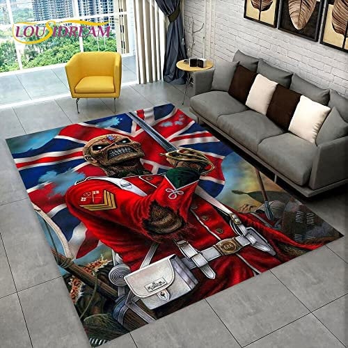 YZGAH I-Iron Aces High,Heavy Metal Band Area Rug,Carpet Rug for Living Room Bedroom Sofa Doormat Decoration,kids Non-slip Floor Mat 3D P3669 120X180CM