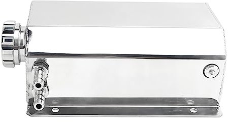 Ymiko Serbatoio di troppopieno del liquido di raffreddamento dell'acqua, in lega di alluminio argento 2L Capacità serbatoio radiatore di espansione per la maggior parte delle auto (Argento)