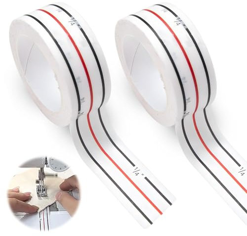 UICCVOKK 2 Rolle Diagonal Seam Tape 1/4 inch Diagonales Nahtband, Nähband Diagonal Nahtband, Diagonale Nahtbänder Nähen Basting Band zum Nähen Gerade Diagonale Nähte Anleitung Werkzeug