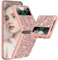 Coque Briller pour Samsung Galaxy Z Flip 4 Paillette, Brillant Étui pour Z Flip 4 Mince Léger, Antidérapant Antichoc Bumper Protection Galaxy Z Flip 4 Case Placage Diamant Bling Luxe (Or Rose)