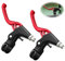 QKTYB 1 Pair Bicycle Brake Levers Universal Full Aluminium Alloy BMX Brake Levers Hand Brakes for MTB/BMX Mountain Road Bike Bicycles Brake Handle 2.2cm Diameter (Red)