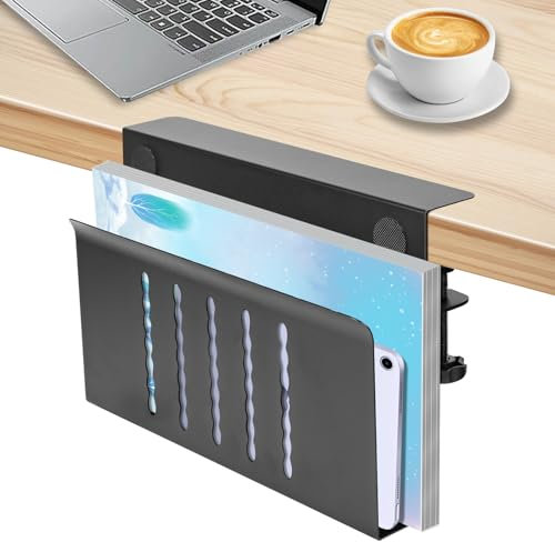 Desk Side Storage, Schreibtisch Seitenaufbewahrung, Pc Halterung Seite Schreibtisch, Wandhalterung Für Laptop Tablet Kein Bohren Laptop-Halterung Hängender Schreibtisch-Organizer Für Büro Und Zuhause