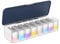 MoKo Cosmetic Contact Lens Storage Organizer Cases with Compartment, Durable Simple Daily Disposable Contact Lenses Case Container Box for All Brands, Clear + Blue