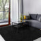 SOANNY Living Room Area Rug, 120x170 cm Luxury Soft Fluffy Shaggy Carpet for Bedroom Dorm Nursery Bedside Kids Room Lounge Office, Non-Slip, Washable Throw Rug for Home Decor, Black