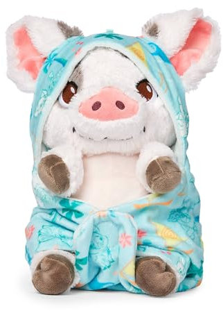 Disney Store Official - Vaiana - Baby Pua - Kuscheltier - 27 cm/11 - Baby-Schwein-Plüschtier mit Abnehmbarer Decke - Ab der Geburt geeignet - Ab 0 Jahren