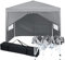 Pavillon 3x3m，Faltpavillon，Winterfest Wasserdicht Gartenpavillon mit 4 Seitenteilen、Tragtasche，Höhenverstellbar,UV Schutz 50+,Stabil,Metallrahmen,Partyzelt,Gartenzelt für Festival Camping Garten,Grau