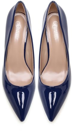 Gizelle Womens Office Work Shoes Ladies Mid Heels Pointed Toe Party Wedding Court Shoes for Women UK