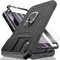for iphone XR Case with Camera Cover Slider, 2*Screen Protectors,Build in 360°Rotating Ring Kickstand, Military Grade Protective Case for iphone XR-Black