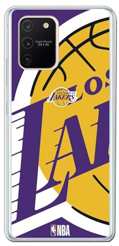 Personalaizer Schutzhülle für Samsung Galaxy A91 – S10 Lite, Basketball-Design NBA Los Angeles Lakers – Schutzhülle aus flexiblem TPU-Silikon, transparent