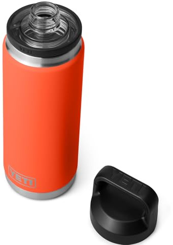 YETI Rambler 26 oz Bottle, Leakproof, Vacuum Insulated, Stainless Steel with Chug Cap, Papaya