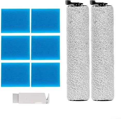 Kit de brosse et de filtre pour aspirateur sans fil Tineco pour aspirateur sec/humide iFloor 2, lot d'accessoires 2 rouleaux de brosse + 6 filtres éponge + 1 brosse de nettoyage