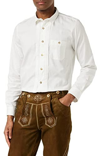 Stockerpoint Herren Mika2 Trachtenhemd, Weiß, XL EU