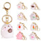 Lot de 2 Porte Clé/Clef Femme Enfant Lapin Macaron Kawaii Anneaux Amoureux Couple Amitié Pendentif Sac a Main Voiture Pas cher Cadeau