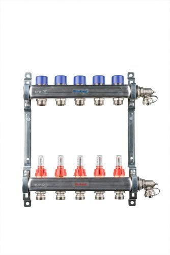 Heizkreisverteiler Edelstahl Entlüfter Durchflussanzeiger HKV Fußbodenheizung Größe HKV 6
