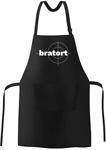 MoonWorks Bratort Grill-Schürze für Männer mit Parodie-Motiv Küchen-Schürze schwarz unisize