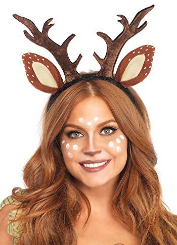 shoperama REH Haarreif mit Geweih und Ohren von Leg Avenue Stoff Rehkitz Kitz Bambi Rentier Hirsch Kostüm-Zubehör