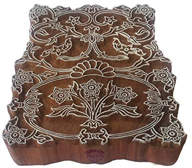 Orientalisch Holz Blöcke Groß Blumenrand Entwürfe Großer Drucken Stempel
