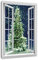 Pixxprint Leuchtender Weihnachtsbaum, Fenster, Größe: 120x80cm, Leinwandbild, fertig gespannt, Wandbild, Dekoration, Kunstdruck, kein Poster