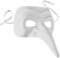 dressforfun 900890 Venezianische Maske mit langer Nase, Unisex Schnabelmaske, einfarbige Augenmaske für Maskenball Party Fasching Karneval Halloween - diverse Farben - (weiß | Nr. 303555)