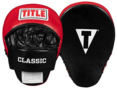 Title Boxing Classic Charge Punch Mitts, Black/Red