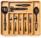 SMIRLY Kitchen Drawer Organizer - Utensil Tray Drawer Organizer, Silverware Tray for Drawer, Silverware Organizer Drawer, Bamboo Drawer Organizer Kitchen Utensil Organizer