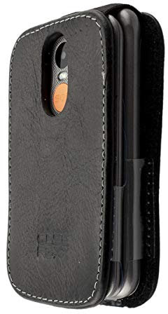 caseroxx Ledertasche mit Gürtelclip für Gigaset GL590 / GL595 in schwarz – robuste Handy-Tasche mit Sichtfenster & Gürtelclip aus Kunstleder, ideal für Beruf, Freizeit, Outdoor & sicheren Transport