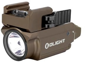 OLIGHT Baldr Mini Lampe Tactique Avec Pointeur Fisceau Vert Réglable Puissant 600 Lumens Rail Réglable Pour Chasse Compatible avec Rail Picatinny et GL Desert tan