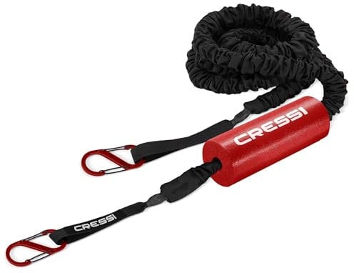 Cressi Unisex-Adult Trailer Leash 8' Speziell zum Schleppen und Befestigen von SUPs entwickelt, Schwarz/Fluo, 20 cm
