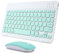 Combo de teclado y mouse Bluetooth recargable, ultradelgado, portátil, compacto, inalámbrico, para Android, Windows, tablet, teléfono celular, iPhone, iPad Pro Air Mini, iPad OS/iOS 13 y superior
